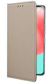 Кожен калъф тефтер и стойка Magnetic FLEXI Book Style за Samsung Galaxy A32 5G A326B златист 